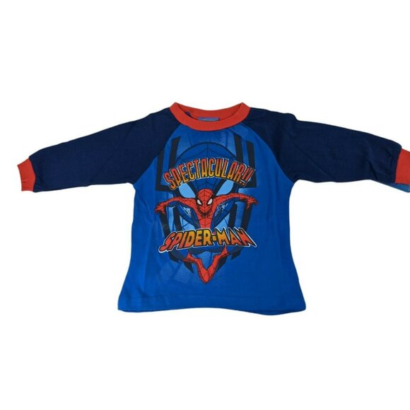 Spider-Man Pajama Set Boys 2T Blue Cotton Long Sleeve 2-Piece Marvel NWT - Picture 6 of 11